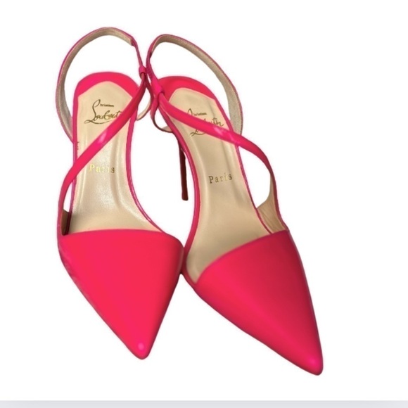 NWOT! Christian Louboutin Patent Fluo June 100 Fushcia - Picture 4 of 10